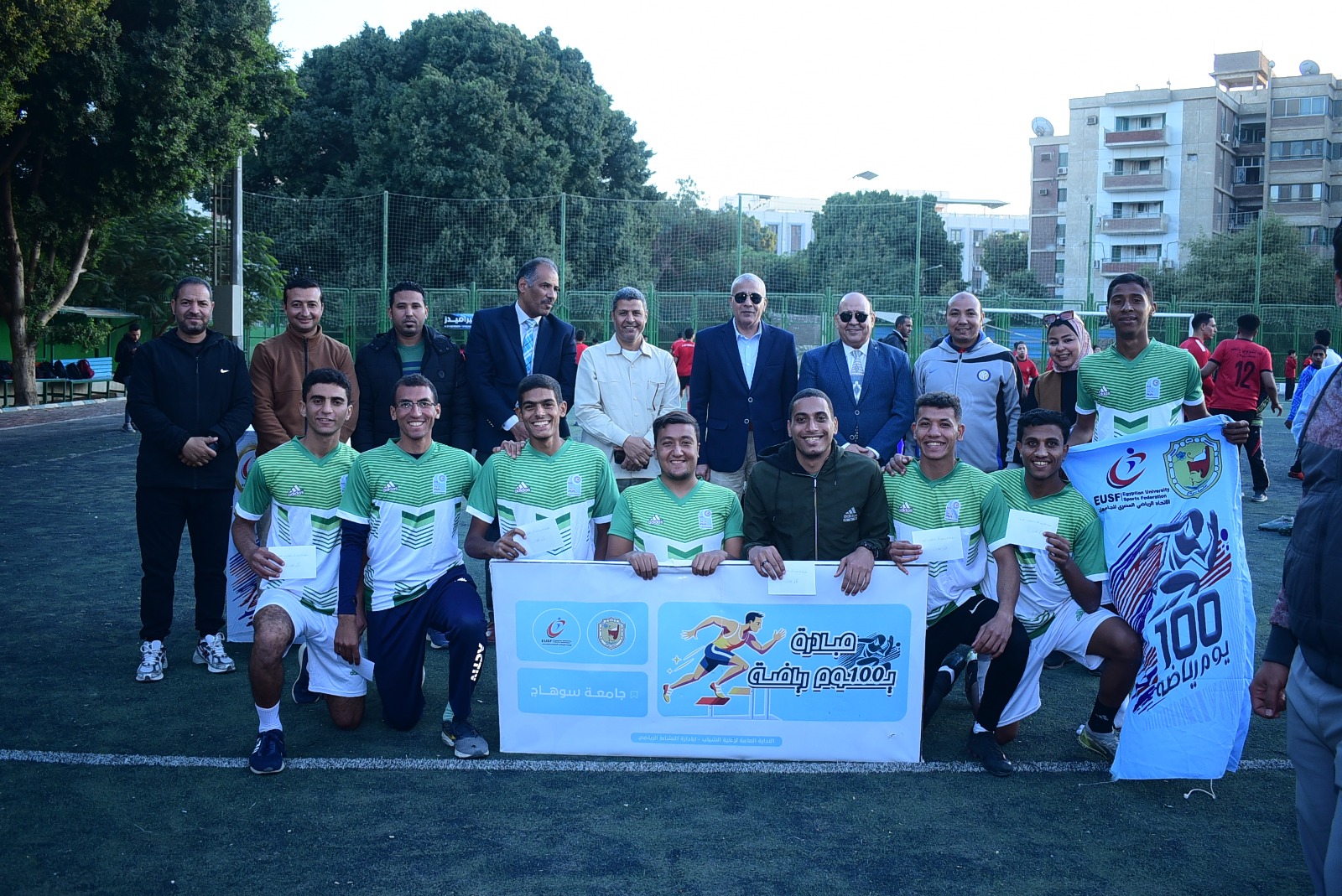 تألق كلية التربية الرياضية في خماسي كرة القدم والطائرة في جامعة سوهاج