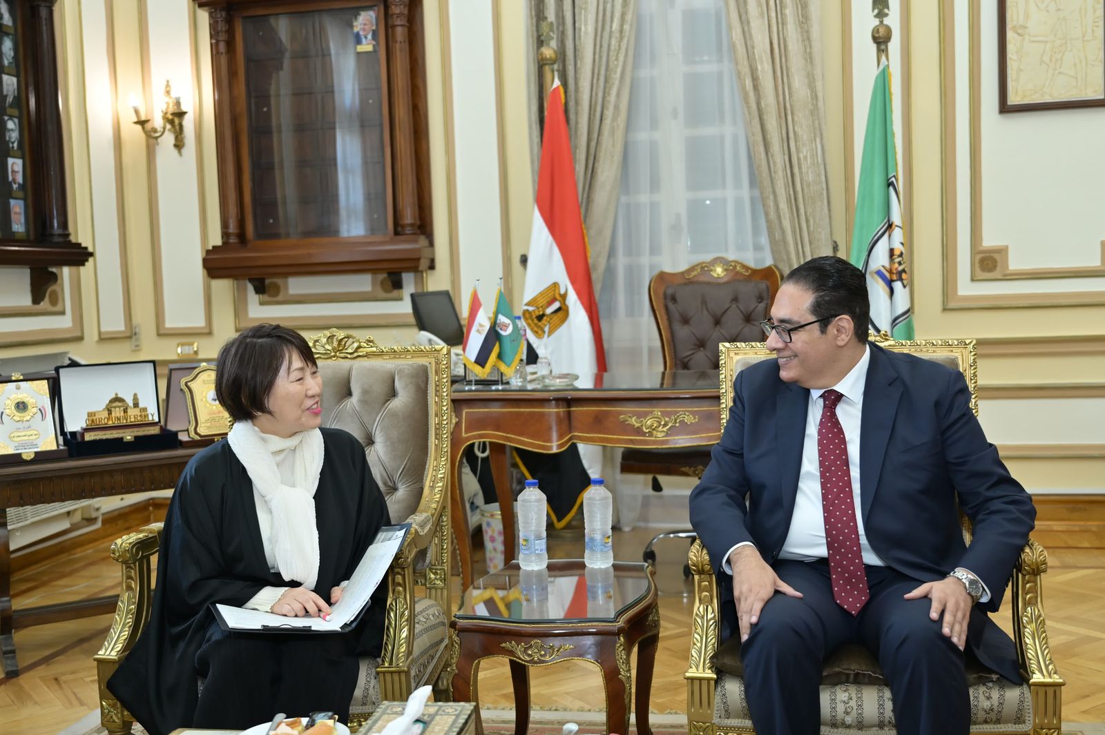 رئيس جامعة القاهرة يستقبل وزيرة التعليم والثقافة والتكنولوجيا اليابانية