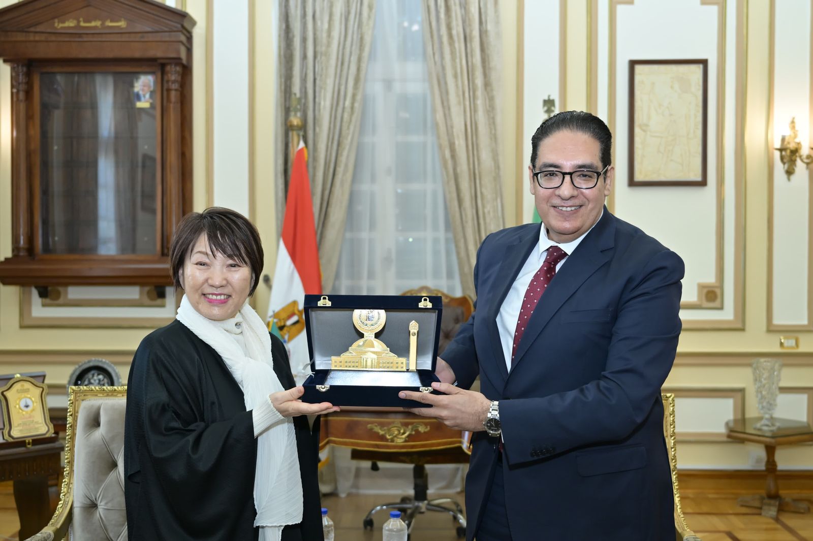 رئيس جامعة القاهرة يستقبل وزيرة التعليم والثقافة والتكنولوجيا اليابانية