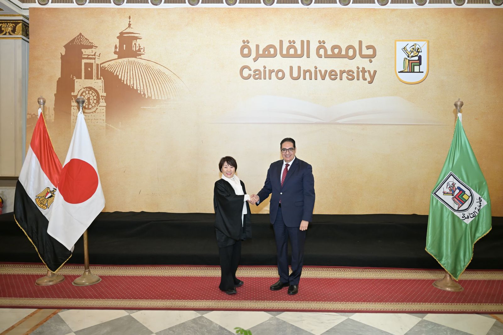 رئيس جامعة القاهرة يستقبل وزيرة التعليم والثقافة والتكنولوجيا اليابانية