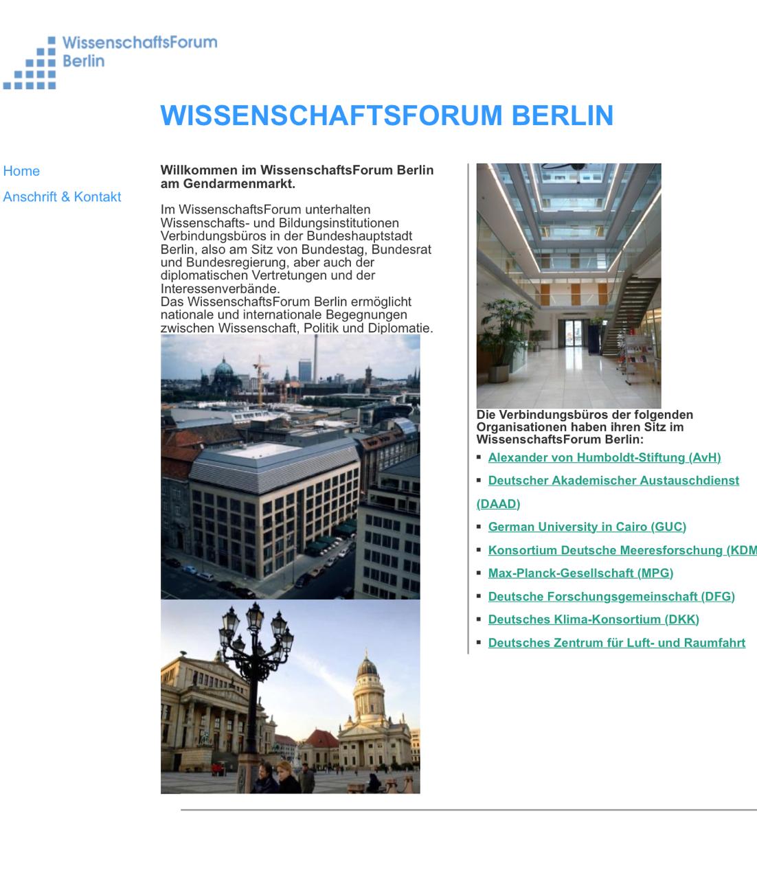 مقر مكتب الجامعة الألمانية ببرلين فى مبنى منتدى العلوم