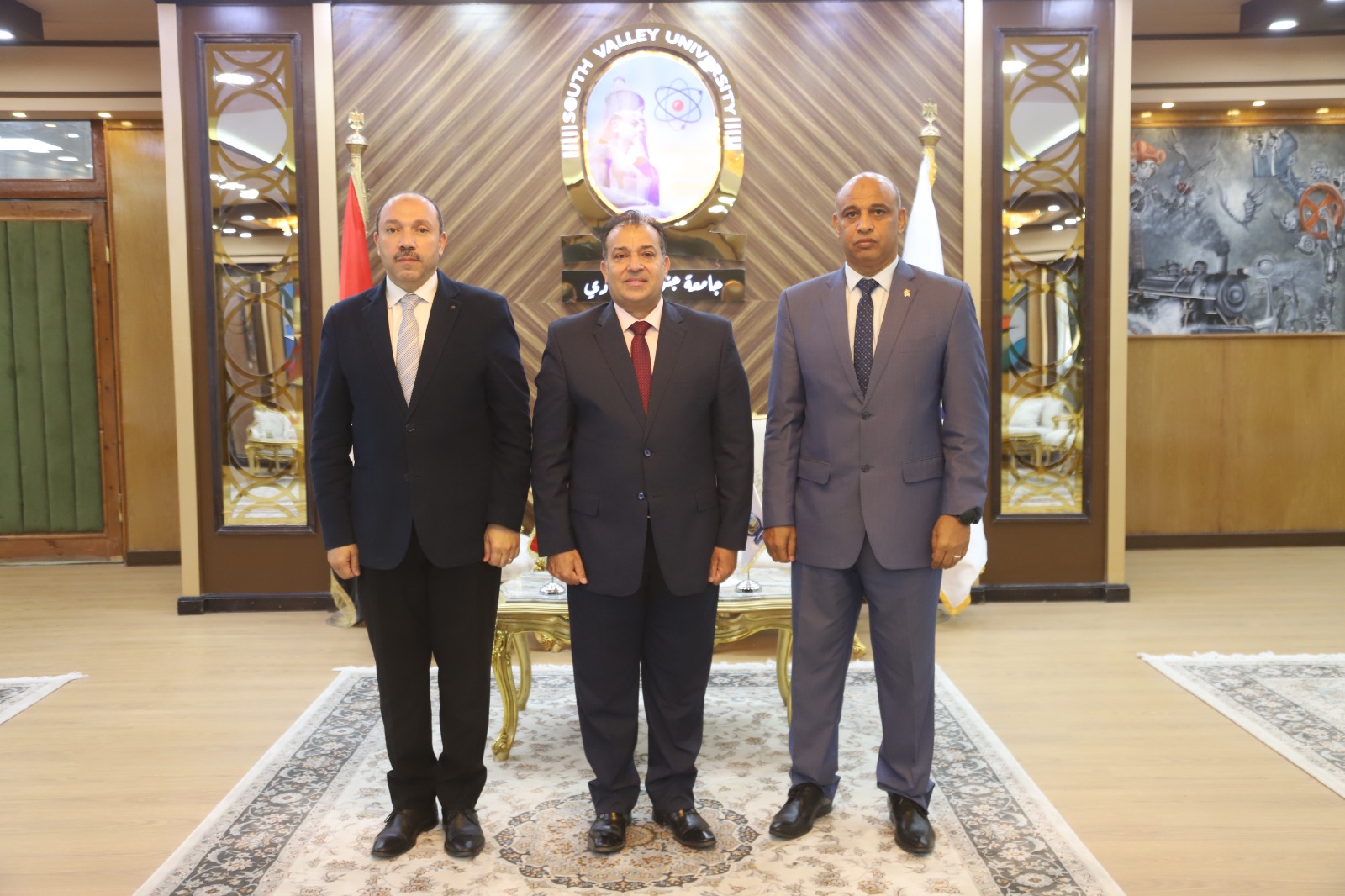 رئيس جامعة جنوب الوادي يستقبل الدكتور أشرف موسى ويهنئه بتوليه منصبه الجديد