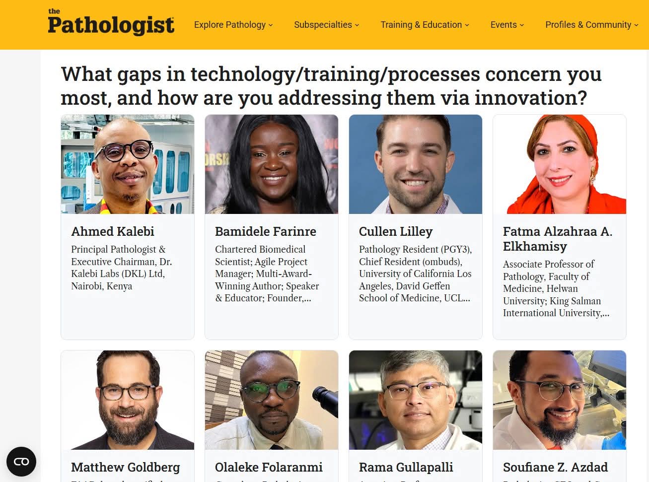 الدكتورة فاطمة الزهراء الخميسي ضمن قائمة الـ 50 ملهمًا عالميًا في الباثولوجيا 