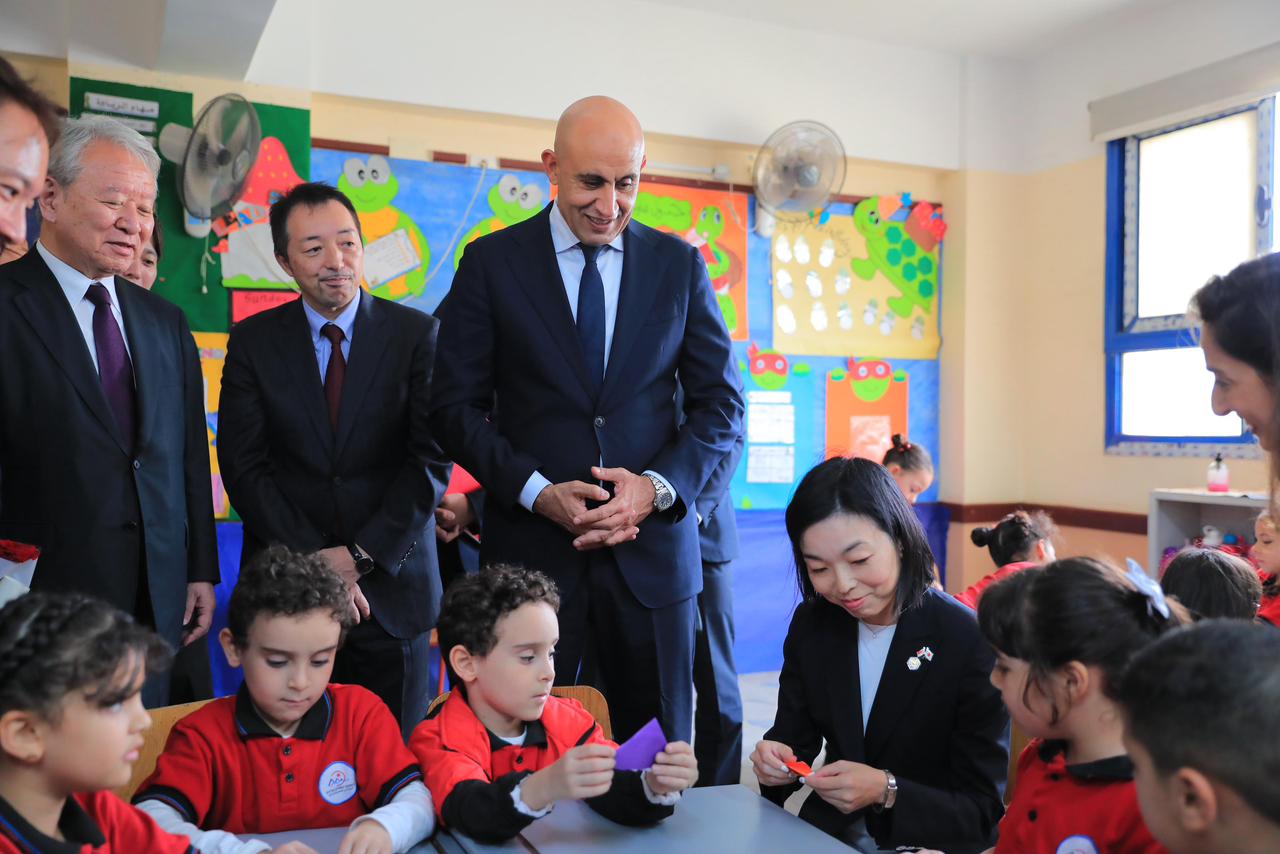 وزير التربية والتعليم يصطحب أميرة من العائلة الإمبراطورية اليابانية في زيارة للمدرسة المصرية اليابانية