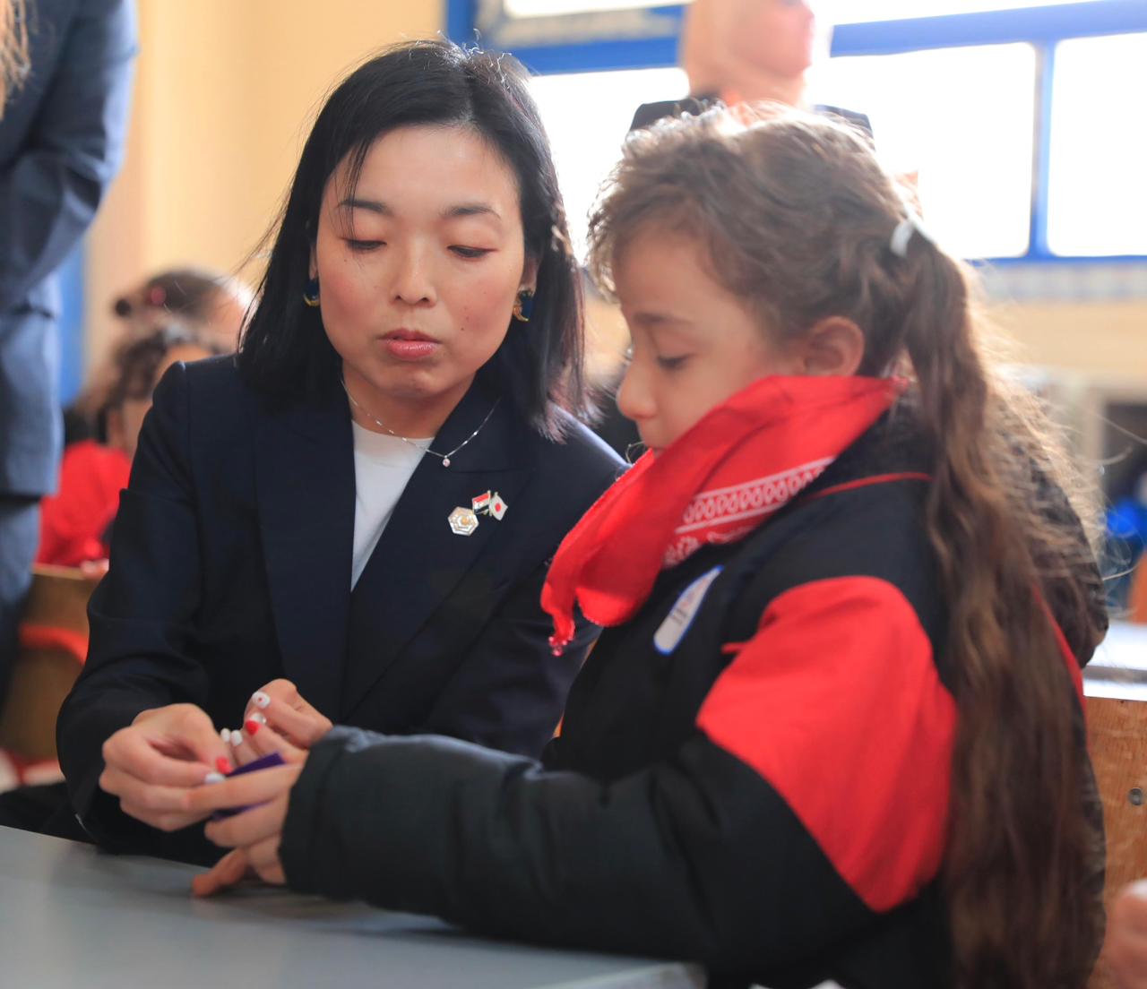 وزير التربية والتعليم يصطحب أميرة من العائلة الإمبراطورية اليابانية في زيارة للمدرسة المصرية اليابانية