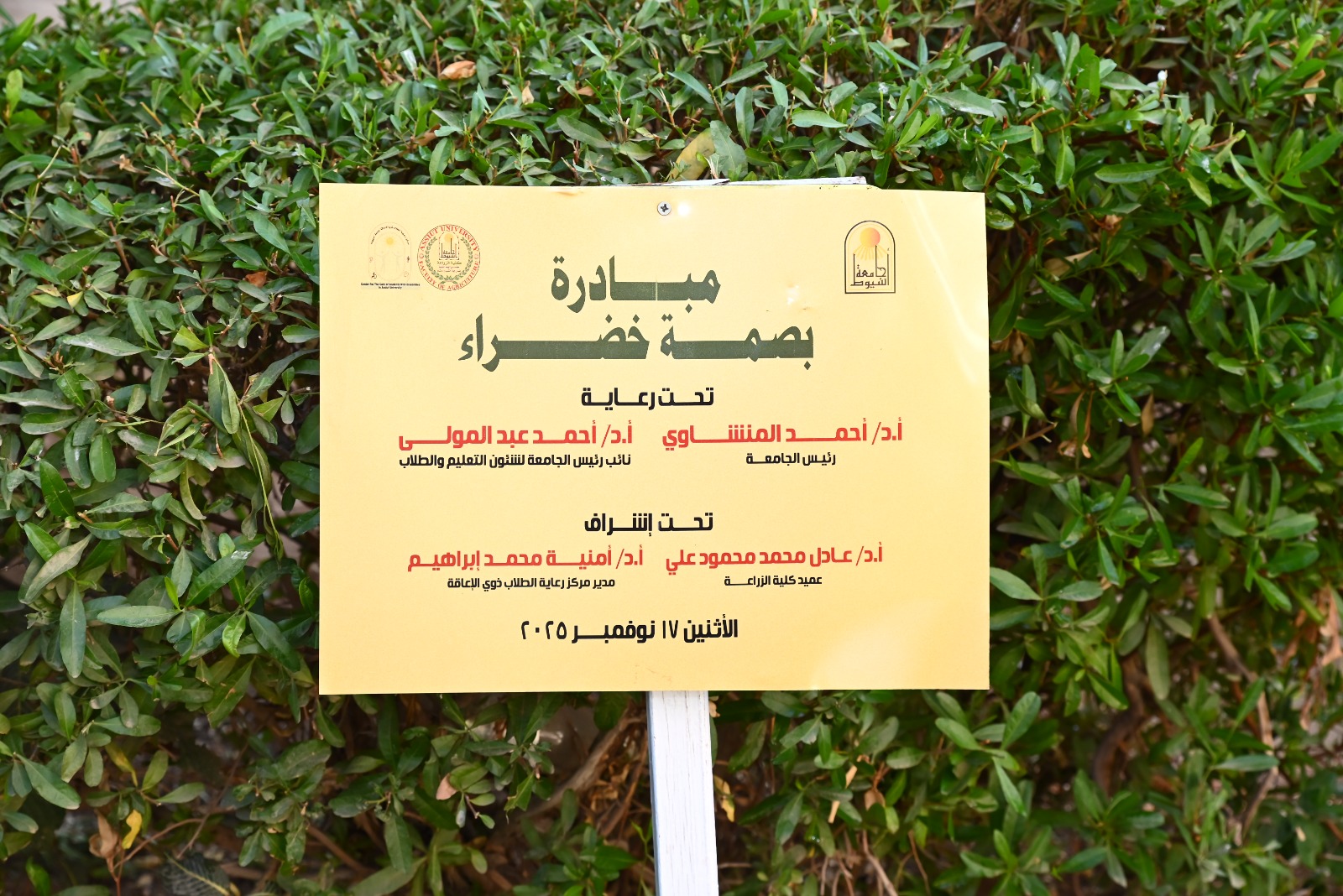 جامعة أسيوط تطلق مبادرة بصمة خضراء