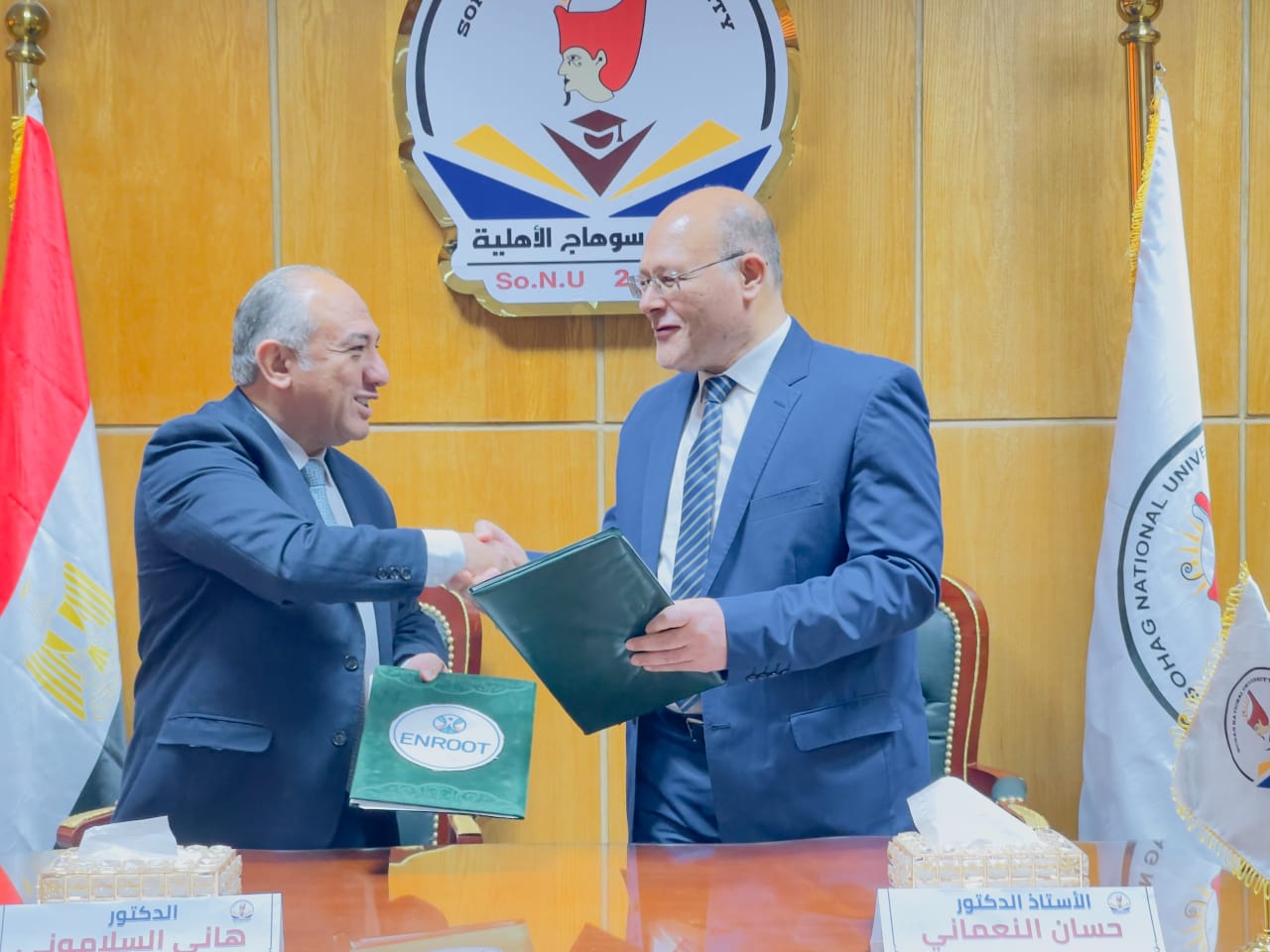 شراكة مبتكرة بين جامعة سوهاج الأهلية ومؤسسة Enroot لدعم ريادة الأعمال وسوق العمل