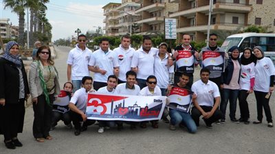 جامعة الدلتا تقود حملة نظافة جمصة 