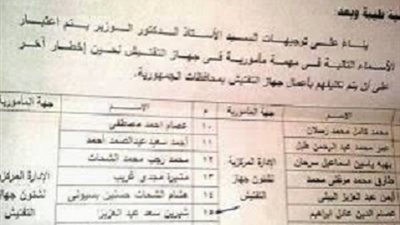 تعيين 17 من معاوني الوزير بجهاز التفتيش بمكتب الوزير