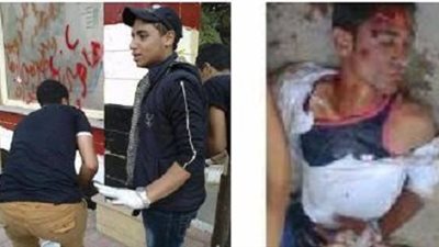 مليشيات الاخوان مزقوا جسد طالب الحقوق حاول رسم علم مصر