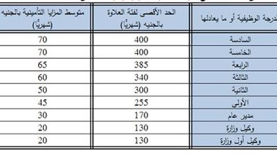 اعرف الزيادة التي تحصل عليها درجتك الوظيفية بتطبيق الحد الأدني والأقصي 
