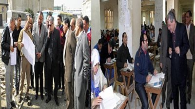 رئيس جامعة بني سويف يتفقد امتحانات التعليم المفتوح وعدد من المشروعات بالجامعة
