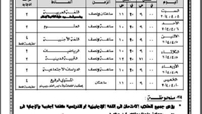 جدول امتحانات الطلاب المصريين في جميع الدول لعام 2014