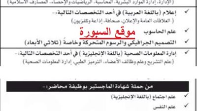 وظائف شاغرة بكلية الامارات للتكنولوجيا ..والسبورة تنشر التخصصات