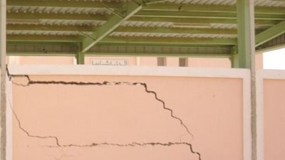 تشققات حوائط مدرسة الايمان بروض الفرج اول يوم دراسة