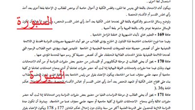 (حملة اقرأ قانونك ) ..الباب الخامس ..تأديب الطلاب والدراسات العليا والدراسة والامتحانات