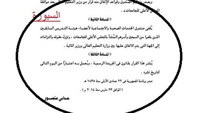 كارثة بقرار جمهوري في بنود انشاء صندوق العاملين بالجامعات