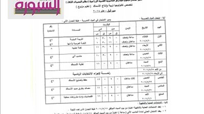 تبدأ 20 مايو..السبورة تنشر جدول امتحانات الدبلومات التجارية والزراعية