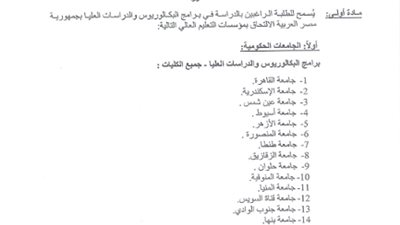 الكويت تعترف بـ 26 جامعة حكومية  وجامعة 6 اكتوبر والامريكية فقط في مصر