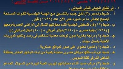 المتحدث العسكري : ضبط 12 فلسطيني و(3,497) طن من نبات البانجو