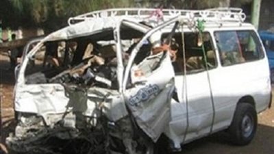 مصرع وإصابة 10 معلمين أثر تصادم سيارتين بكفر الشيخ