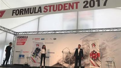 للعام الثاني علي التوالي فريق سباق جامعة عين شمس يقف علي منصة التتويج بمسابقة formula student
