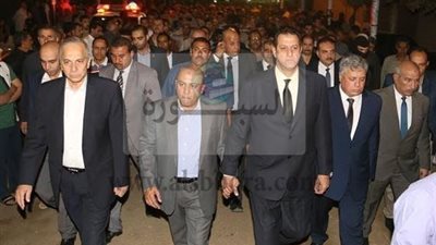 محافظا المنوفية والقليوبية ومديري الامن يتقدموا جنازة شهيد الشرطة الرائد  أحمد عبدالباسط فؤاد 