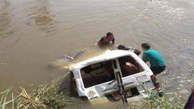 مصرع طالبين والبحث عن ثالث فى غرق سيارة بترعة الابراهيمية