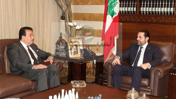 اثناء استقبال الحريرى