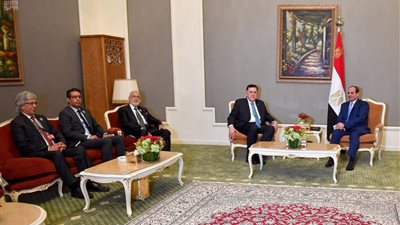بالصور.. السيسي يلتقى رئيس المجلس الرئاسي لحكومة الوفاق الوطني الليبي