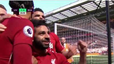 بالفيديو.. صلاح يسجل اول اهداف 