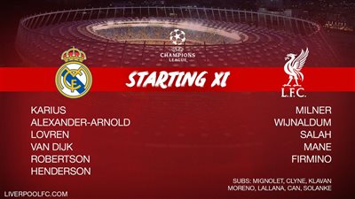 صلاح يقود هجوم ليفربول امام ريال مدريد بنهائى دورى ابطال اوروبا