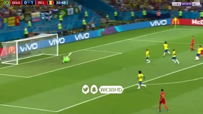 بلجيكا تحرز الهدف الثانى فى مرمى البرازيل.. فيديو