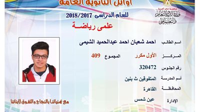 الأول علمى بالثانوية العامة: حصلت علي دروس خصوصية فى كل المواد عدا اللغة العربية..  وخصصت 4 ساعات يوميا للمذاكرة