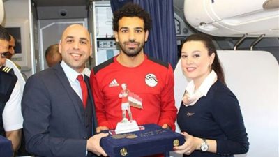 استقبال حافل لمحمد صلاح فى مطار القاهرة