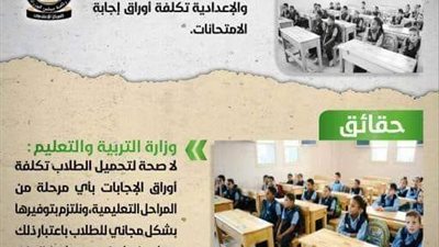 التعليم : أوراق الإجابات مجانية لجميع الطلاب