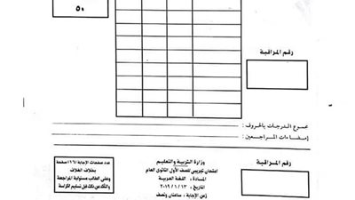 ننشر اسئلة الامتحان التجريبى للغة العربية للصف الأول الثانوى العام