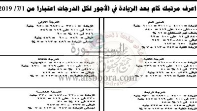 لجيمع الدرجات الوظيفية | تعرف علي مرتبك بعد الزيادة التي ستحصل عليها 1 يوليو المقبل.. تشمل 