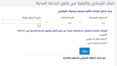 الآن.. اعرف ترقيتك والدرجة المسكن عليها وتاريخ استحقاقها.. سجل هنا مباشرة