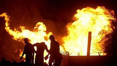 انفجار مفاجئ بخط الغاز الرئيسى بالفيوم  