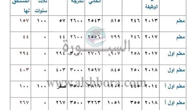 عاجل| المالية تعلن عن الأجر الأساسي والإجمالي والحافز التكملي وإجمالي الفروق المستحقة للمعلمين وفقا للدرجات الوظيفية 