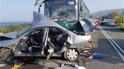 وفاة 3 طلاب واصابة 10 اخرون اثر تصادم اتوبيس مدارس بسيارة ملاكى 