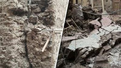 انهيار منزل من طابقين وانقاذ ساكنيه بسوهاج