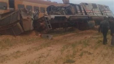انقلاب قطار  قادم من  الإسكندرية ومتجه الى مطروح