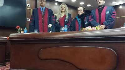 بالصور.. منح الدكتوراه للباحثة ماريانا ميخائيل بكلية تربية السادات 