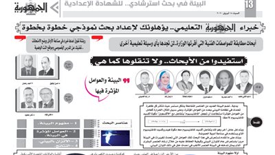 نموذج استرشادى لمشروع البحث عن البيئة لطلاب الشهادة الاعدادية