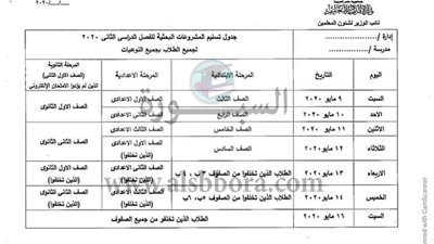 عاجل| وزير التربية والتعليم يعلن الاجراءات النهائية لاستلام مشاريع الأبحاث.. ننشر جدول التسليم