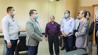 محافظ المنوفية : أخذ مسحات من الأطقم الطبية والتمريض بمستشفي الباجور 