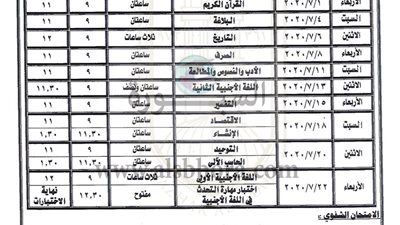 عاجل| الجدول الجديد لامتحانات الثانوية الأزهرية بعد قرار مجلس الوزراء تأجيلها لـ 21 يونيو 