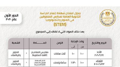 عاجل| جدول امتحانات الثانوية العامة لمدارس ‏المتفوقين بعد حذف المواد التي لا تضاف للمجموع 